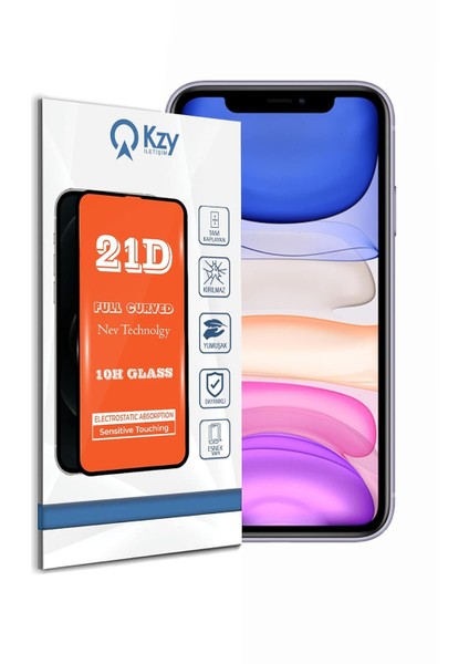 Iletişim 11 ile Uyumlu Tam Kaplayan 21D Temperli Ekran Cam