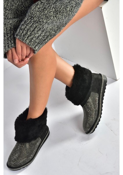 V250014702 Platin Süet Tüylü Kadın Bot