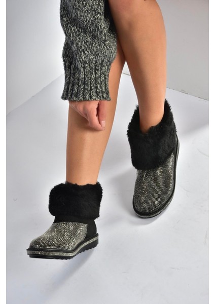V250014702 Platin Süet Tüylü Kadın Bot modelleri
