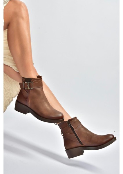 V674121109 Taba Alçak Topuklu Kadın Bot