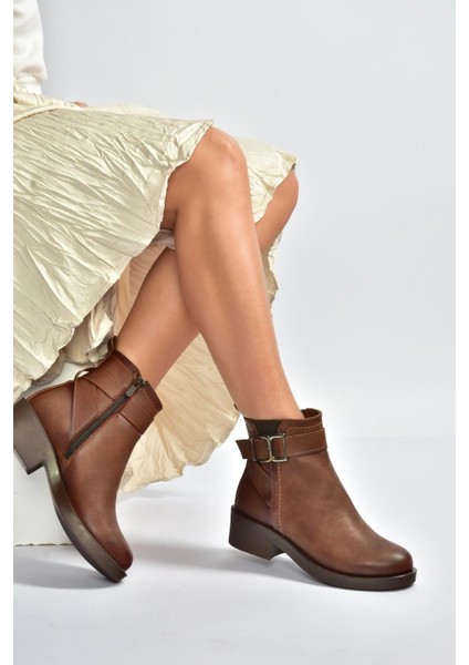 V674121109 Taba Alçak Topuklu Kadın Bot modelleri