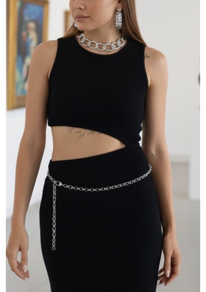 Pınkmark Kadın Gümüş Zincir Kemer PMKM25564