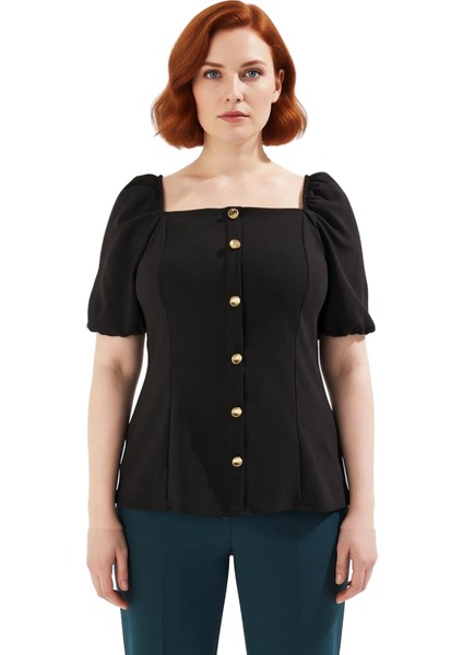 Kadınlar Için Kare Yaka Balon Kol Bluz Şık ve Rahat Bir Günlük Stil Kaliteli Şık Rahat Modern fiyatları