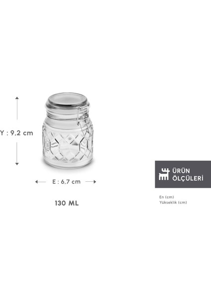 Storica Kilit Kapaklı Cam Kavanoz 130 ml fiyatları