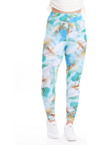 Kadın Beli Lastikli Dijital Baskılı Toparlayıcı Tayt modelleri