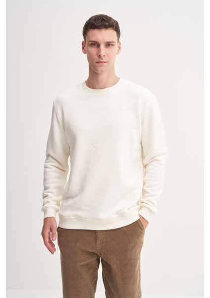 Kalın Diyagonal Dokulu %100 Pamuk 3 Iplik Regular Fit Sweatshirt (25K) fiyatları