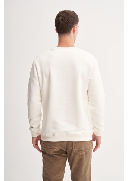 Kalın Diyagonal Dokulu %100 Pamuk 3 Iplik Regular Fit Sweatshirt (25K) modelleri