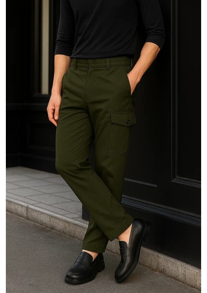 Erkek Günlük Trend Bol Paça Haki Taktik Kargo Pantolon modelleri