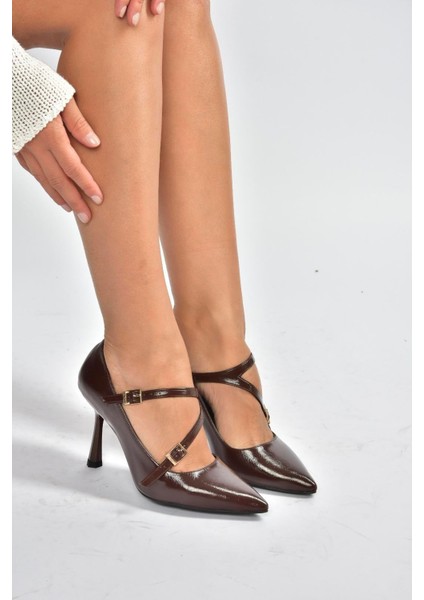 V820467260 Kahverengi Rustik Kalın Topuklu Kadın Ayakkabı modelleri