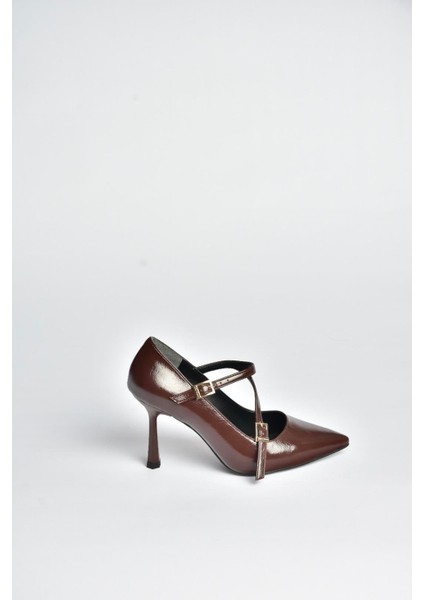 V820467260 Kahverengi Rustik Kalın Topuklu Kadın Ayakkabı