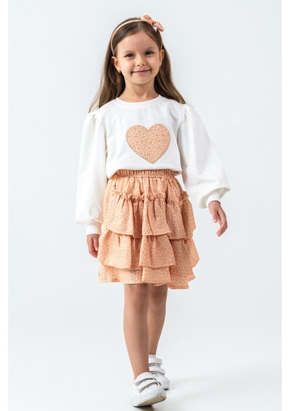 Taşlı Kalp Nakışlı Kız Çocuk 3\'lü Takım - 26K 6341 fiyatları