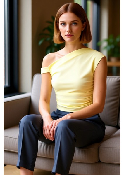 Moda Bisiklet Yaka Örme Regular Düz Desen Casual Günlük Regular Kolsuz Bluz