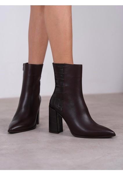 Frina Kahve Hakiki Deri Kadın Bot modelleri