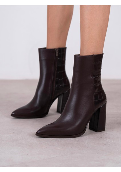 Frina Kahve Hakiki Deri Kadın Bot indirimleri