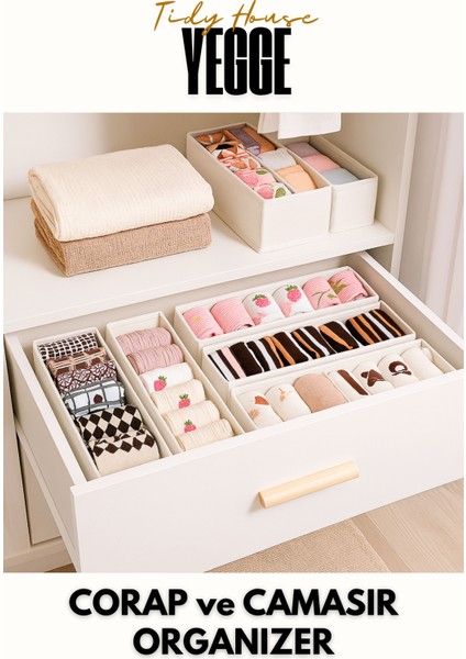 Çekmece ve Dolap Içi Düzenleyici, Raf Düzenleyici, Katlanabilir Çorap ve Çamaşır Organizer Kutu fırsatları