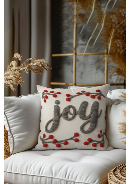 2’li Nakış Punch Yılbaşı Desenli, Çift Taraf Dijital Baskı, Yastık Kılıfı, Kırlent Kılıfı, Fermuarlı modelleri