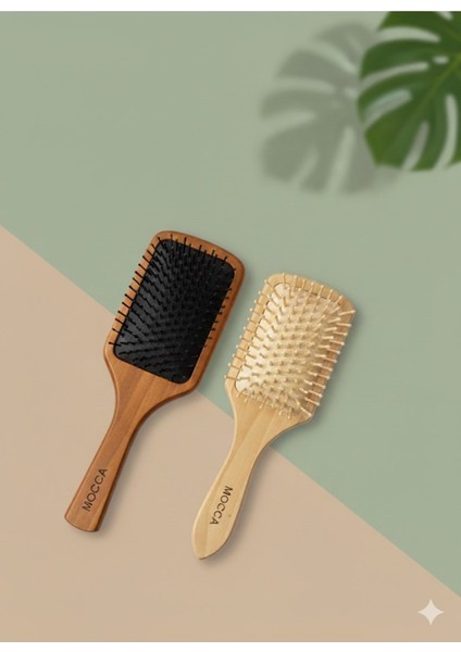 Doğal Ahşap Saç Fırçası - Statik Elektrik Karşıtı Masaj Etkili Tarak