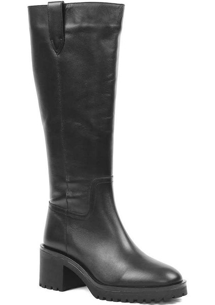 Kadın Siyah Fermuarlı Deri Çizme fiyatları