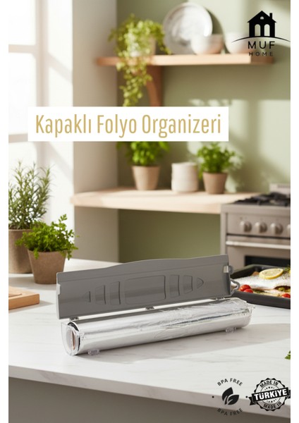 Folyo Kesici Folyo Organizeri Streç Film ve Folyo Kesici Kapaklı Rulo Folyo Organizeri -Bpa Free fiyatları