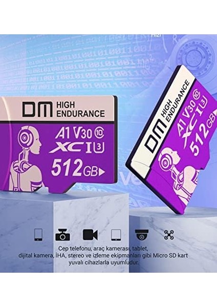 512 GB 10 A1 V30 95 Mb/s Micro Sd Hafıza Kartı fiyatları