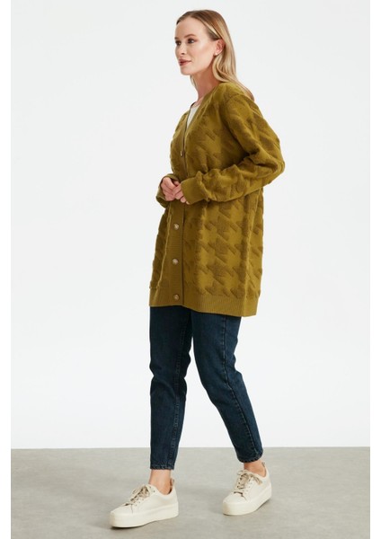 21504 Kazayaklı Havlu Örgülü Triko Hırka fiyatları