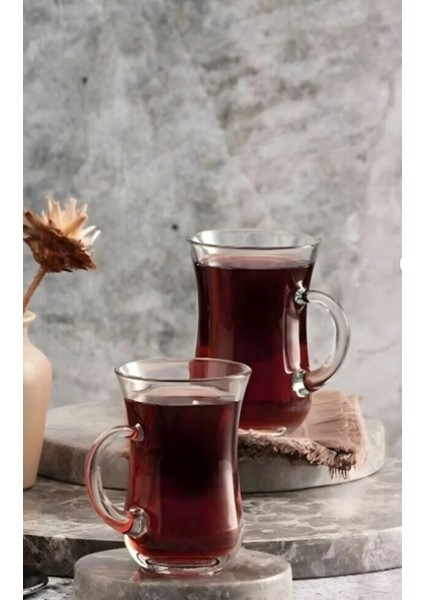 55411 Lina G4U KULPLU Çay Bardağı 140 cc 6'lı