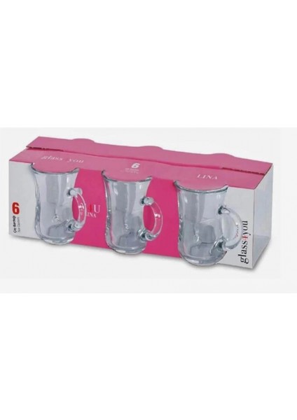 55411 Lina G4U KULPLU Çay Bardağı 140 cc 6'lı fiyatları