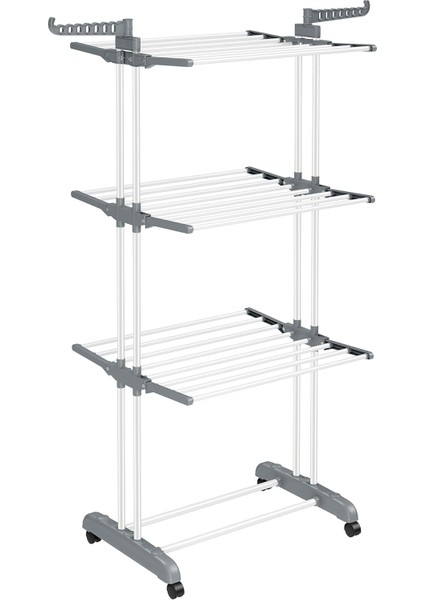 Çamaşır Kurutma Makinesi, Kurutma Makinesi 4 Kademeli, Kanatlı Havalandırması, Katlanır Kanatlar, Tekerlekli, Montaj, Beyaz