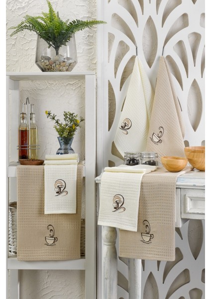 Pamuklu Desenli 6 Adet Mutfak Havlusu / Kurulama Havlusu