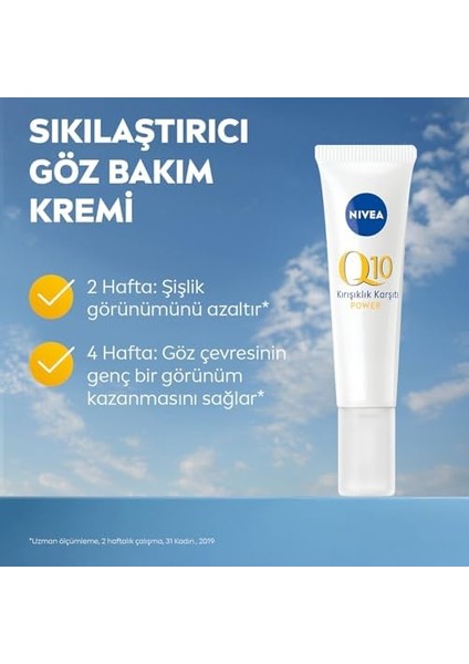 Nıvea Q10 Power Kırışık Karşıtı Sıkılaştırıcı Göz Kremi, 15 Ml, Hassas Göz Çevresi, Şişkinlik,hyaluronik Asit,kreatin,hafif Formül fiyatları