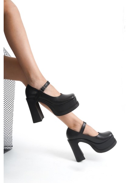 Kadın Viva Tek Baletli (12 cm ) Platform Topuklu Ayakkabı Siyah