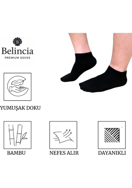 Bambu Erkek Patik Çorap Dikişsiz Siyah 6'lı Paket fiyatları