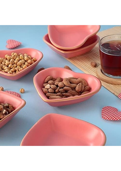Mat Pembe Fileli Kalp Çerezlik/sosluk 14 cm 6 Adet fiyatları