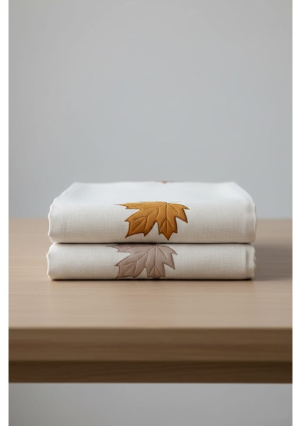 Kadife Nakışlı Kalın Keten Runner ve 6'lı Amerikan Servis Takımı | Lüks Sofra Takımı 35X180 RUNNER+30X45 Servis fiyatları