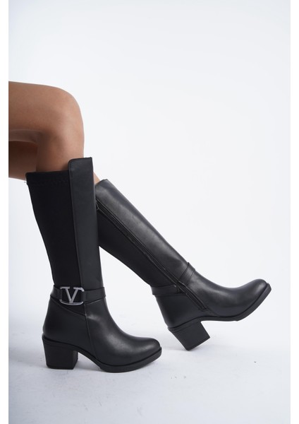 Kadın Virona Tokalı Dalgıç Kumaş Çizme Siyah fiyatları