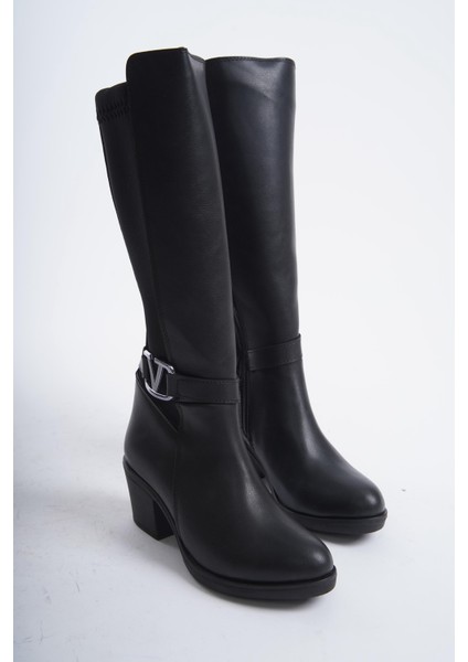 Kadın Virona Tokalı Dalgıç Kumaş Çizme Siyah fırsatları