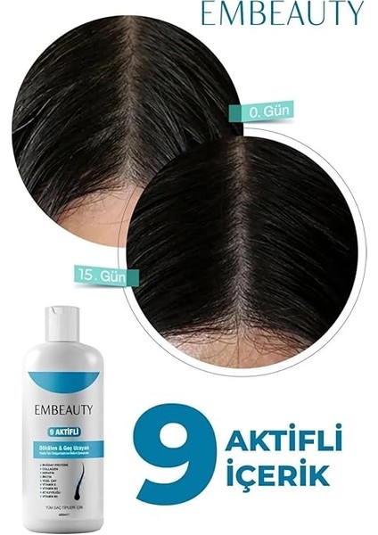9 Aktifli Saç Dökülmesi Karşıtı Şampuan, 400 Ml, Buğday Proteini ve Keratin Içeren fiyatları