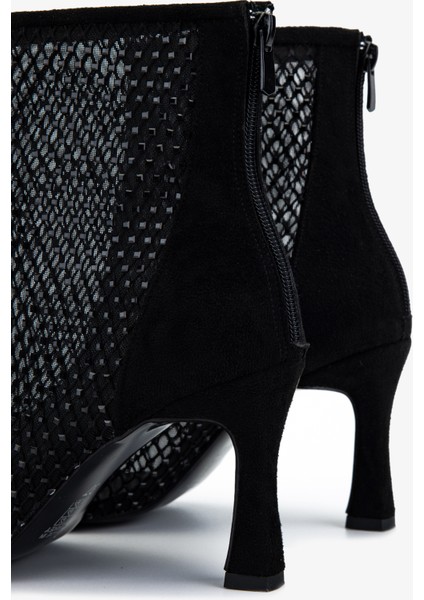 Kadın Hakiki Deri Siyah Topuklu Bot 735 8750 Bn Bot SK25-26 Sıyah Fıle fırsatları