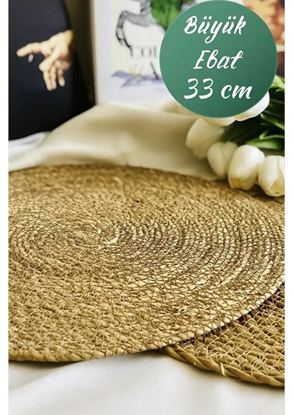 Hasır Jüt Supla 2'li Set Amerikan Servis 33 cm Çap Supla 2'li