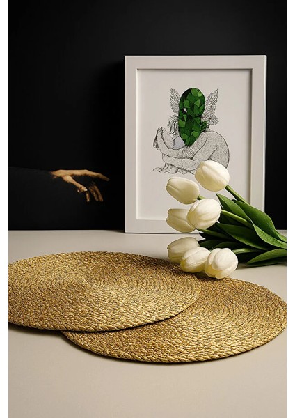 Hasır Jüt Supla 2'li Set Amerikan Servis 33 cm Çap Supla 2'li fiyatları