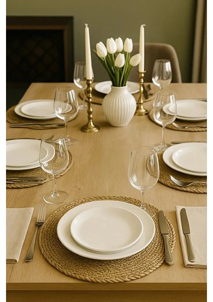 Hasır Jüt Supla 2'li Set Amerikan Servis 33 cm Çap Supla 2'li modelleri