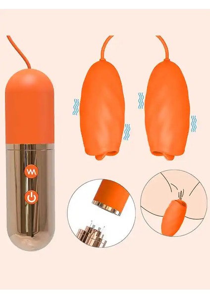 2'li Şarjlı Dil Stimülasyonlu Titreşim Topları