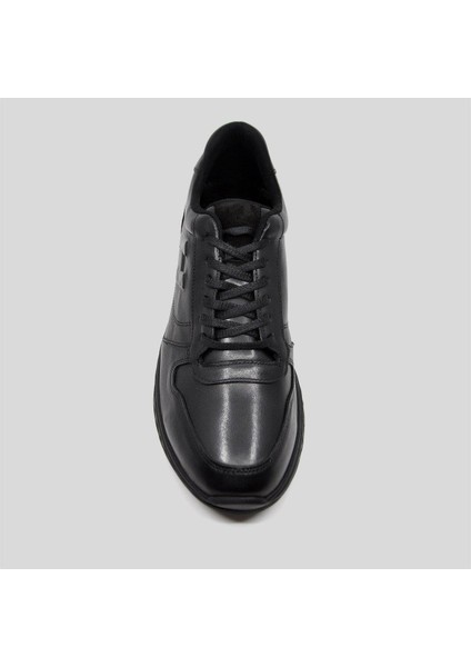Hakiki Deri Siyah Sneaker Kışlık Ayakkabı 9786 100