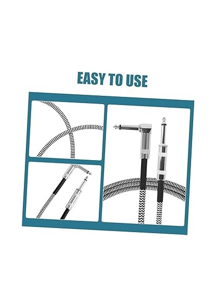 Gitar Bağlantı Kabloları - Beyaz Gitar Kablosu - Gürültü Azaltma Bağlantı Kablosu - Naylon ve Metal - 3m Kablosu fiyatları