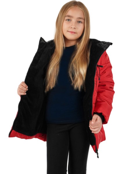 İçi Kürklü Su ve Rüzgar Geçirmez Kapüşonlu Kız Çocuk Mont fiyatları