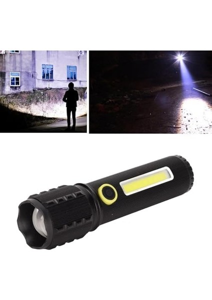 P50 + Cob LED Zoomlu Şarjlı El | Süper Parlak 800 Lümen, 3 Modlu, 800 Mah Kapasite, USB Şarj, Taşıma Çantalı fiyatları