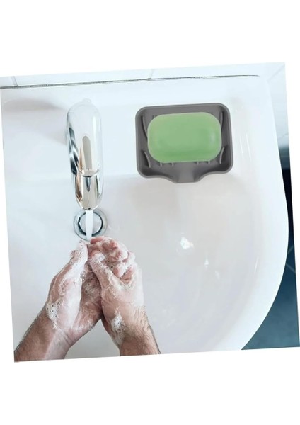 Silikon Mutfak, Banyo Su Giderli Vantuzlu Esnek Sabunluk Beyaz Renk indirimleri