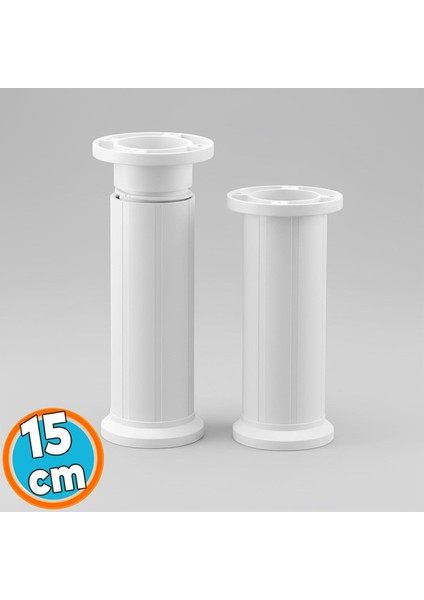 Mobilya Tezgah Dolap Yükseltici Yükseltme Ayağı Ayarlanabilir 1 Adet 15 cm Beyaz Plastik Ayak