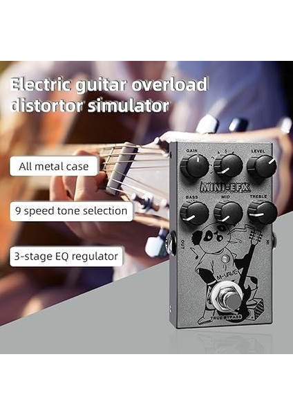 M-Vave Elektrik Efekt Pedalları Ağır Metal Elektrik Gitar Aşırı Yük Bozulma Efekti 3 Bölümlü Eq Ayarlayıcı Taşınabilir Ingiliz Bozulma Gitar Pedalı Hoparlör Mikseri Kartı Için fırsatları