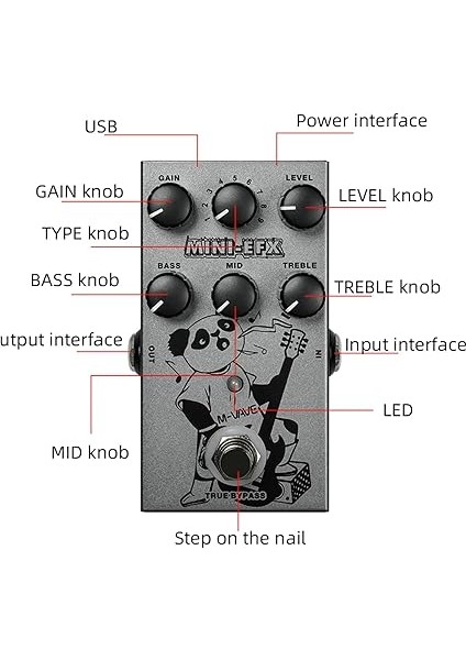M-Vave Elektrik Efekt Pedalları Ağır Metal Elektrik Gitar Aşırı Yük Bozulma Efekti 3 Bölümlü Eq Ayarlayıcı Taşınabilir Ingiliz Bozulma Gitar Pedalı Hoparlör Mikseri Kartı Için indirimleri
